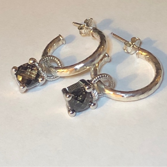 Judith Ripka Smoky Quartz Compose Eaarings - Picture 4 of 7